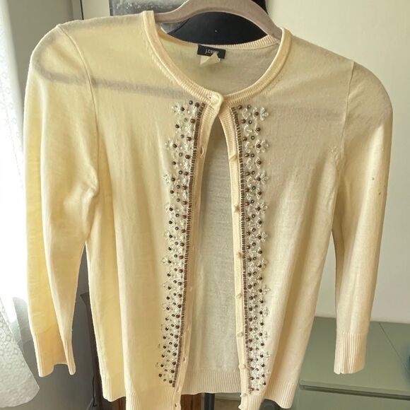 J Crew/S/Embellished Cream Sweater - Picture 4 of 8